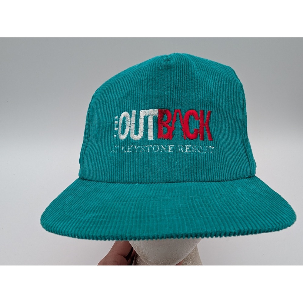 Vintage Yupoong Outback Keystone Resort Teal Corduroy Snapback Hat Cotton Korea